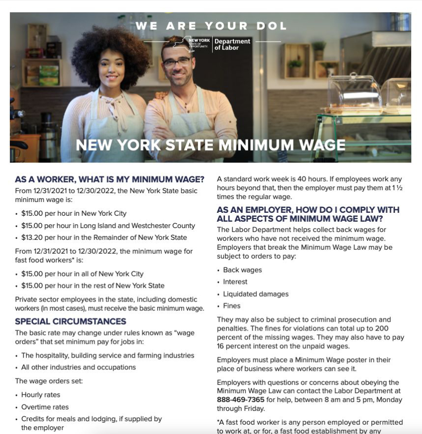 New York State Minimum Wage