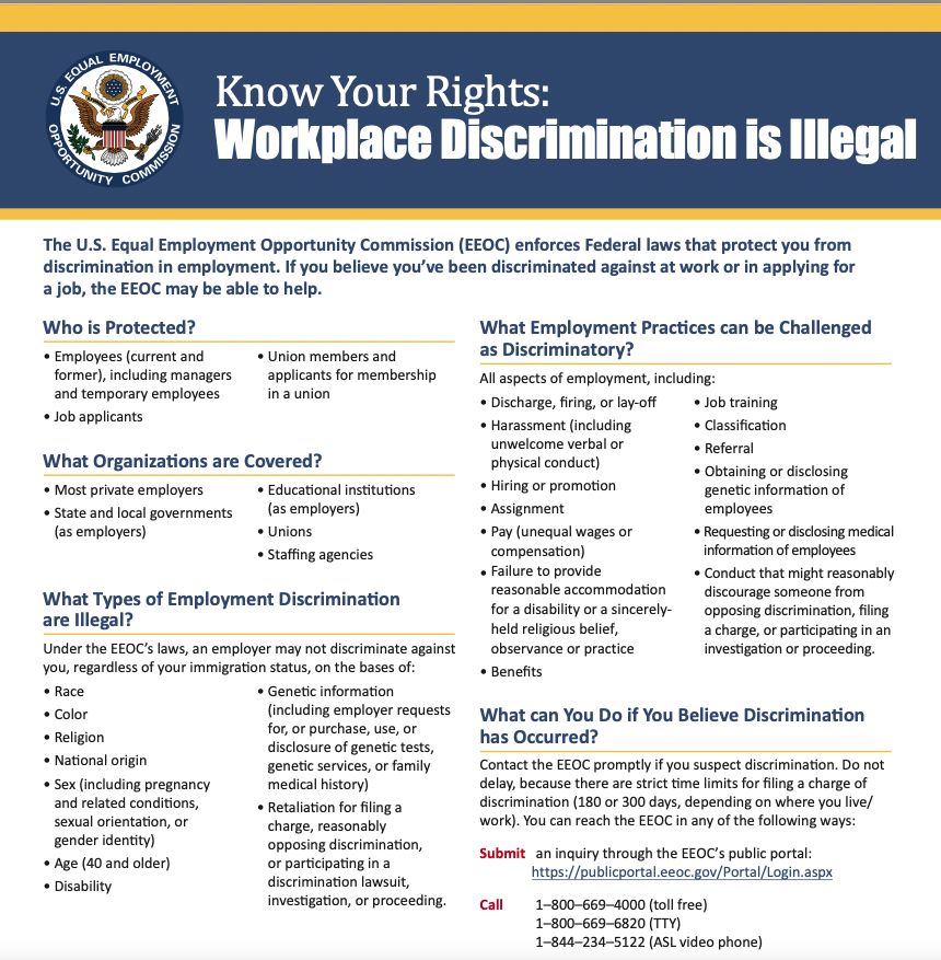Workplace Discrimination is Illegal